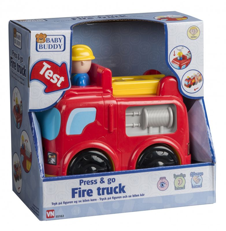 Brannbil og figur med press & go-funksjon
