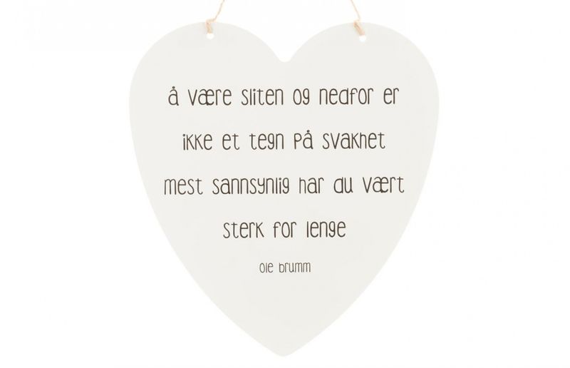 Metallskilt hjerte Å være sliten...