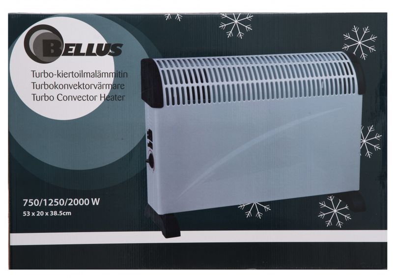 Bellus varmluftsovn med turbovifte 2000W