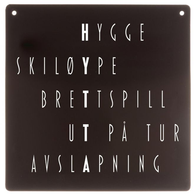 Hovedbilde Metallskilt sort firkantet Hytta 15,5x15,5cm