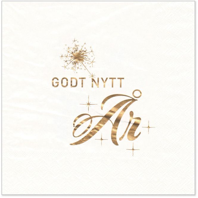 Hovedbilde Serviett lunsj 20 stk Godt nytt år Hvit
