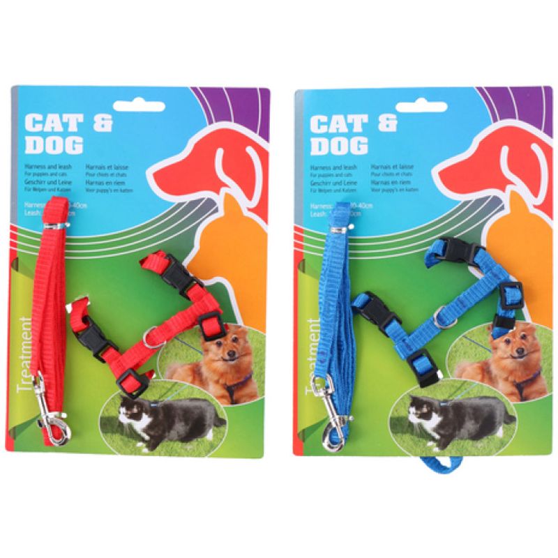 Sele til valper/katt 30-40cm, bånd 120cm