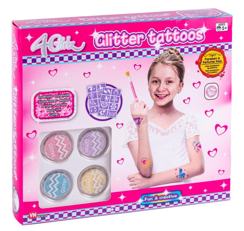 4-Girlz Glitter tattoo sett