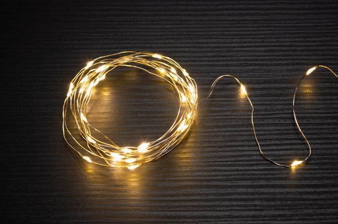 Hovedbilde Lyslenke varmhvit 40 LED wire sølv 3m