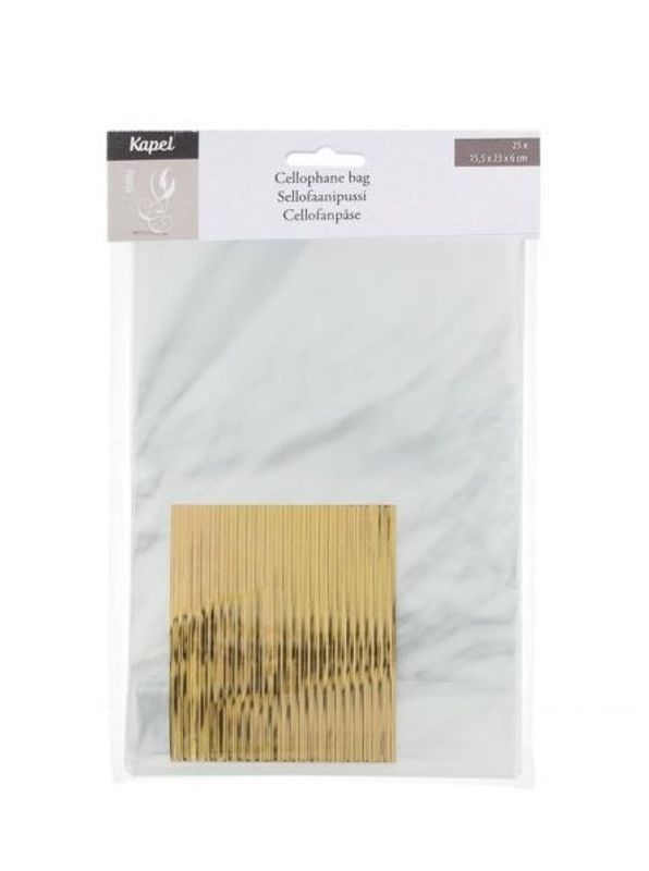 Cellofan poser blank 15.5x23x6 cm, 25pk