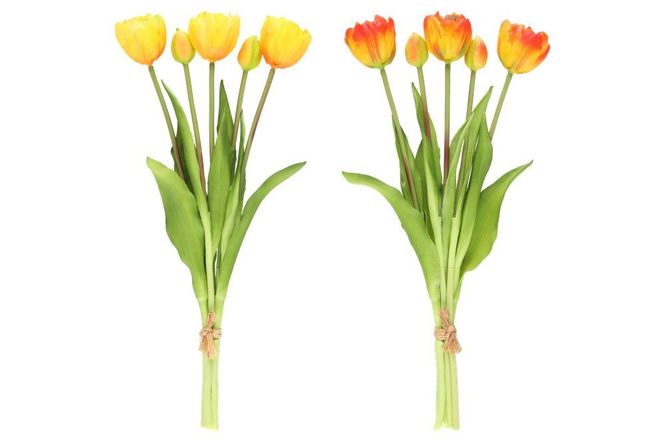 Hovedbilde Tulipan bukett 39cm 2ass gul/oransje
