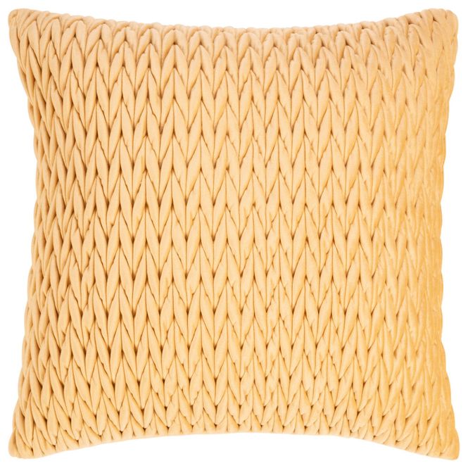 Hovedbilde Putetrekk velur flettet kremgul 45x45cm