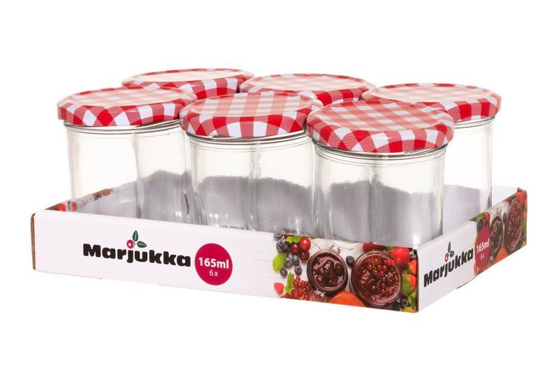 Glasskrukke for mat 6pk, 165ml 