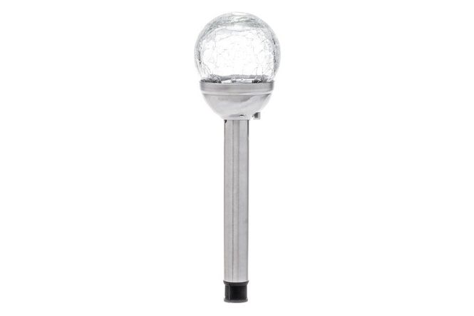 Hovedbilde Solcellelys LED med glasskuppel og rustfritt stål ...