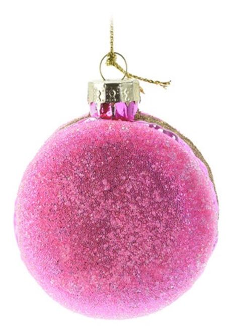 Hovedbilde Juletrekule makron med perler rosa
