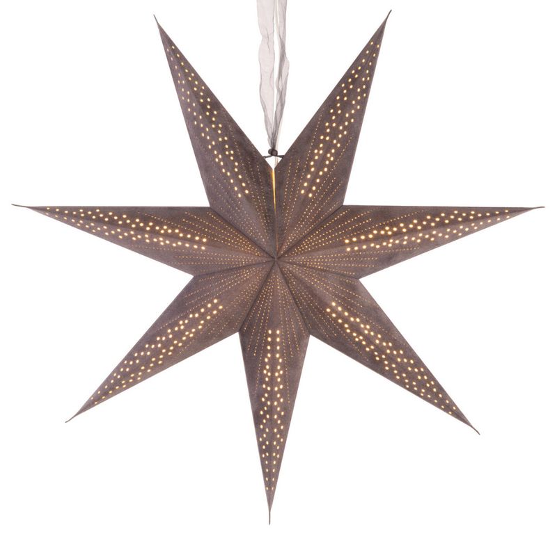 Adventstjerne velur grå Ø: 60cm
