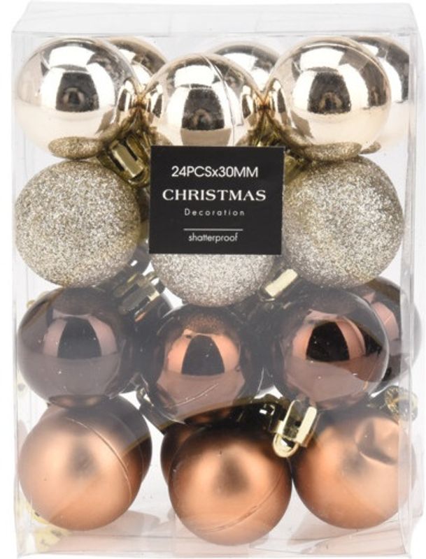 Juletrekuler 3cm amber 24pk
