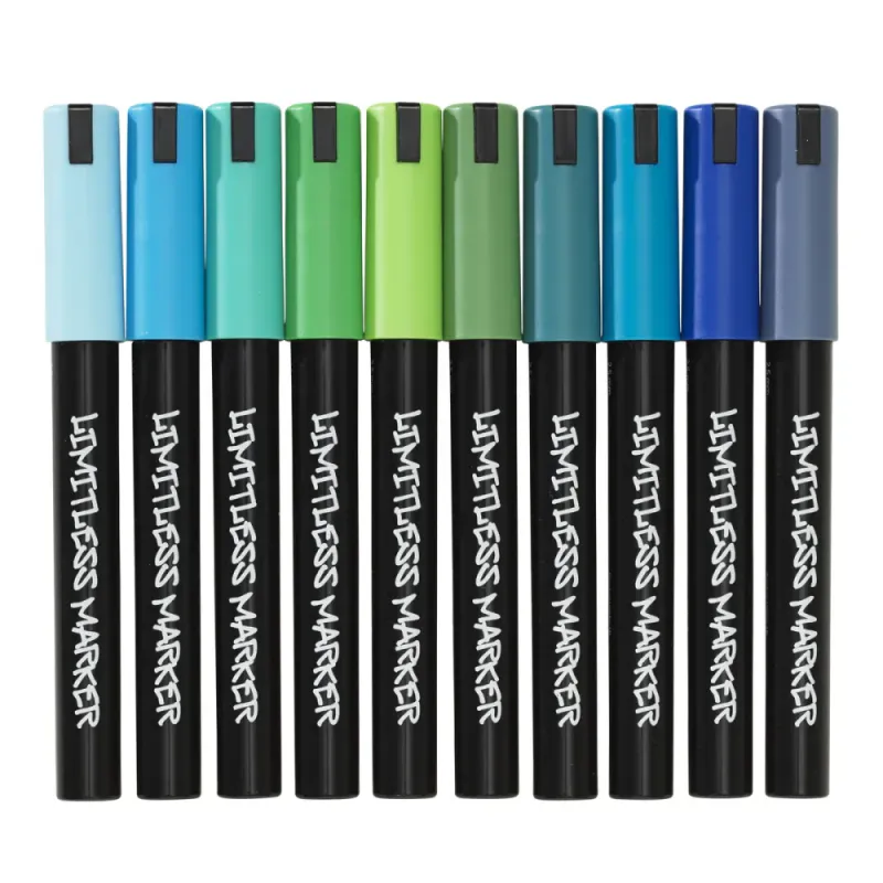 Limitless Markers Seven Seas - akrylpenner i havets nyanser av b