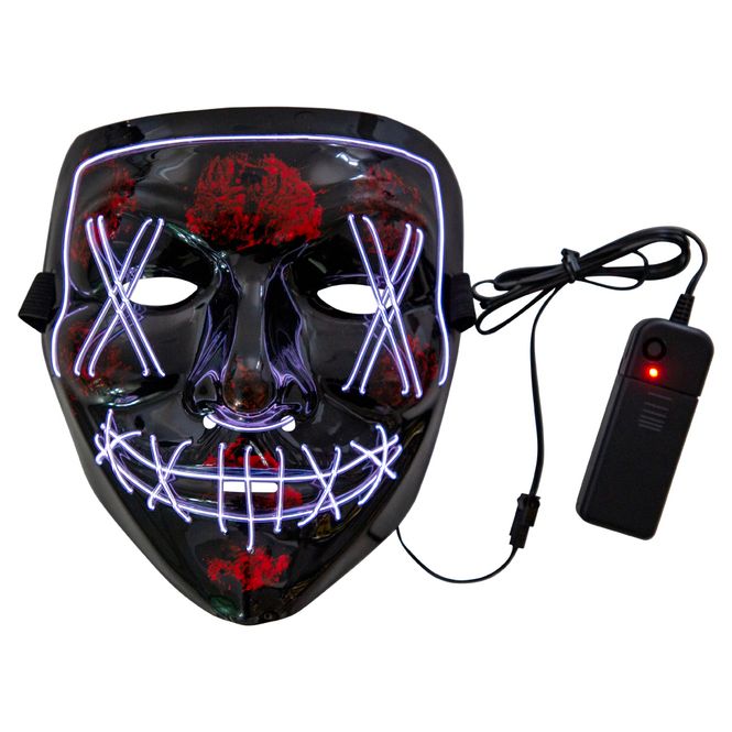 Hovedbilde Maske horror sort LED hvit