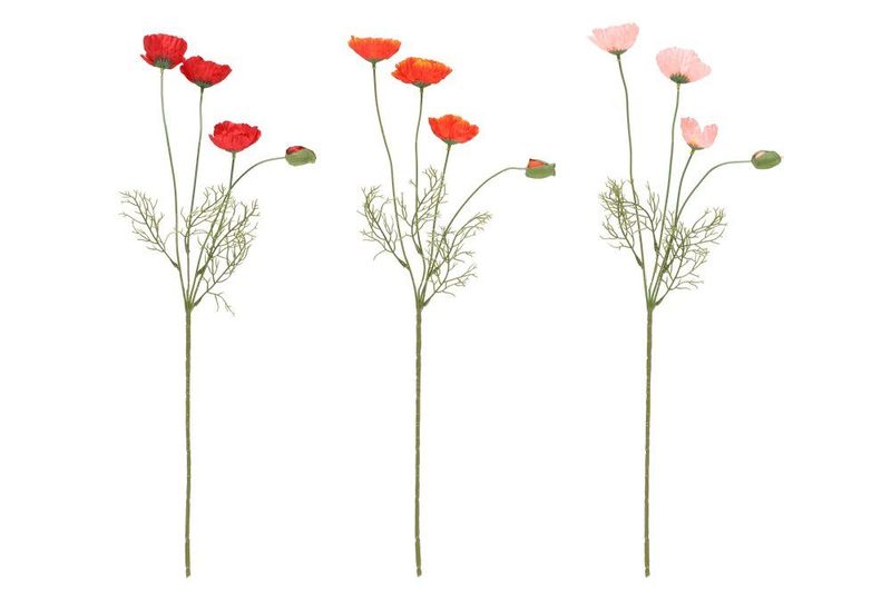 Valmueblomst 60cm 3ass