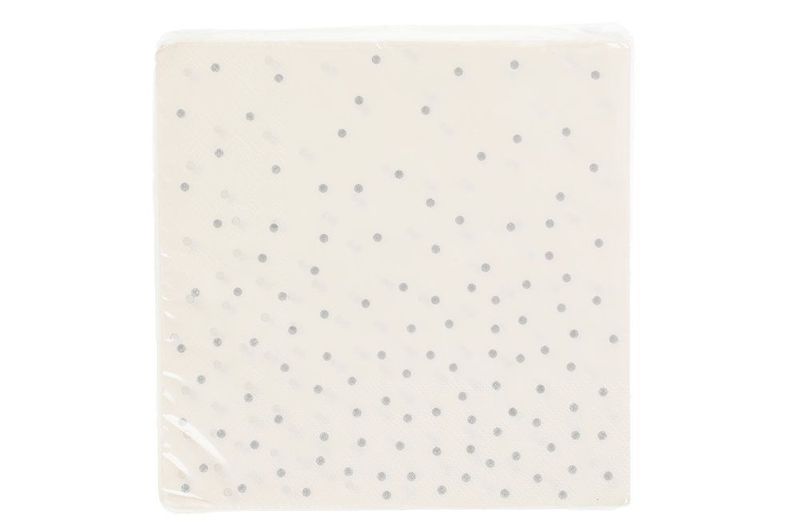 Lunsj servietter silver dots