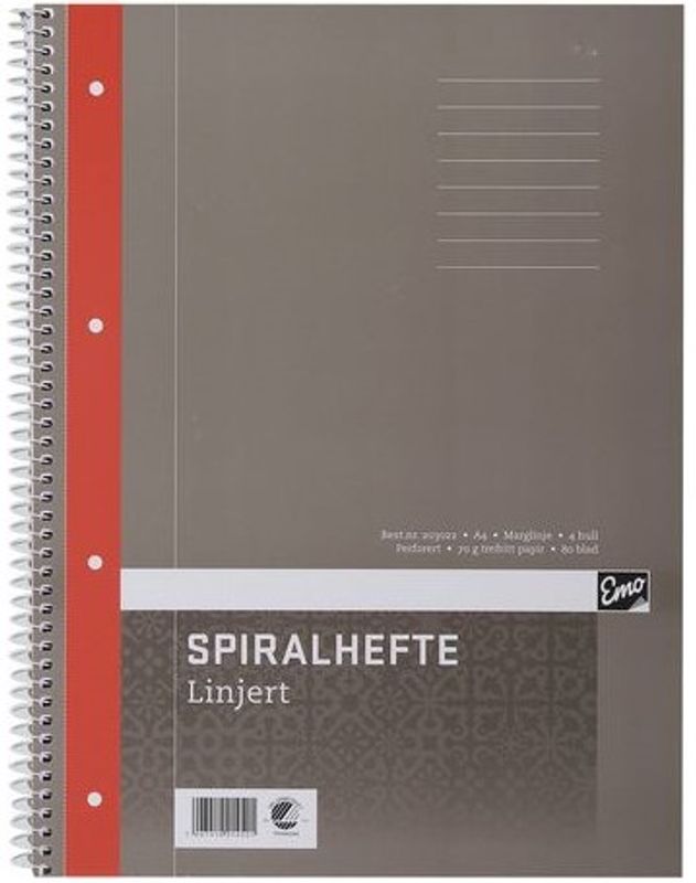 Spiralhefte EMO A4 60g 70 blad linjer