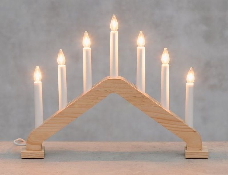 Adventsstake Lilya klassisk 7 armet natur LED 