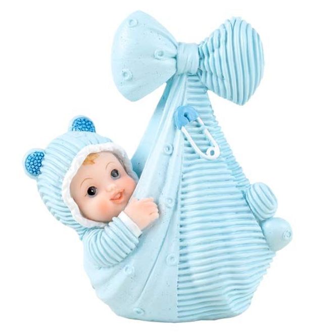 Hovedbilde Baby i teppe Blå 11cm