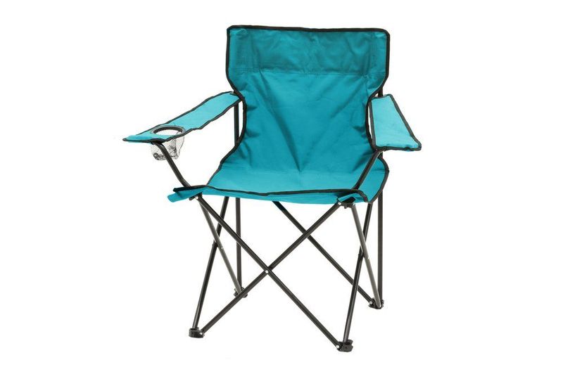 Campingstol sammenleggbar med koppholder i armlenet