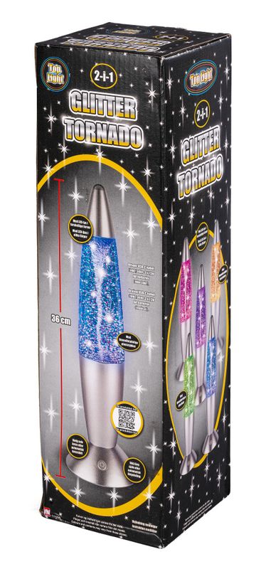Lampe med tornadoeffekt/glitter 36cm
