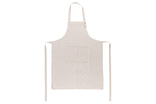 Hovedbilde Forkle naturhvit/grå rutete 