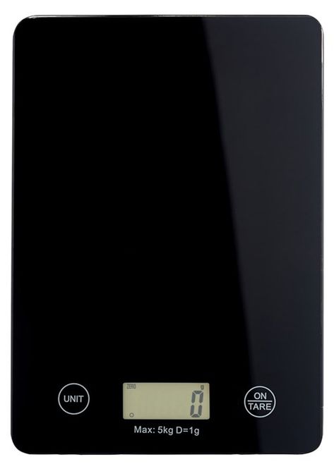 Hovedbilde Kjøkkenvekt digital i glass sort 5kg